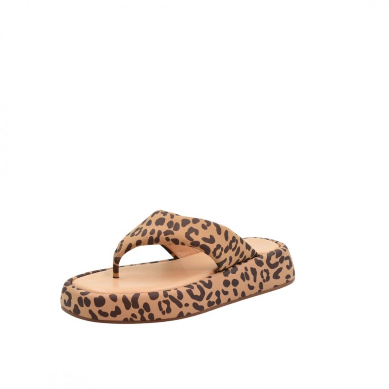 WOMEN'S SLIPPERS BROWN PRINT CARRANO 470018E/CAB01-COOKIE