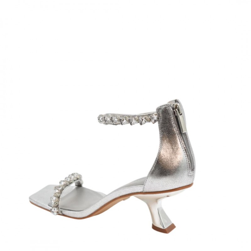 WOMEN'S SILVER SANDAL CARRANO 681017/MET01-CRACK-SILVER