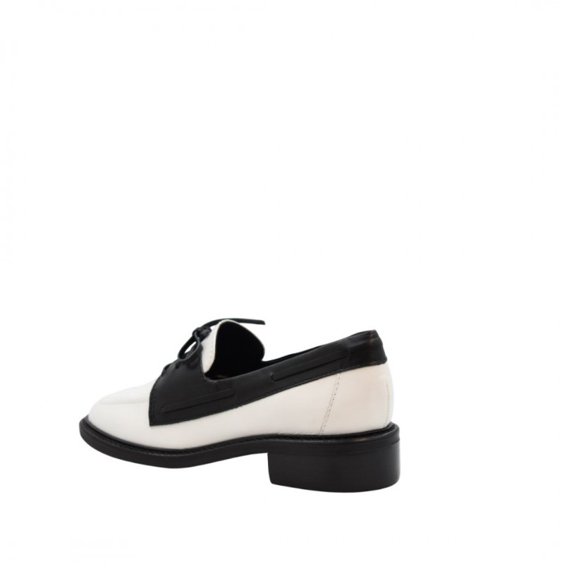 ΓΥΝΑΙΚΕΙΟ LOAFERS ΛΕΥΚΟ/ΜΑΥΡΟ CARRANO 845009/FAC01-SOFT LEATHER WHITE/BLACK