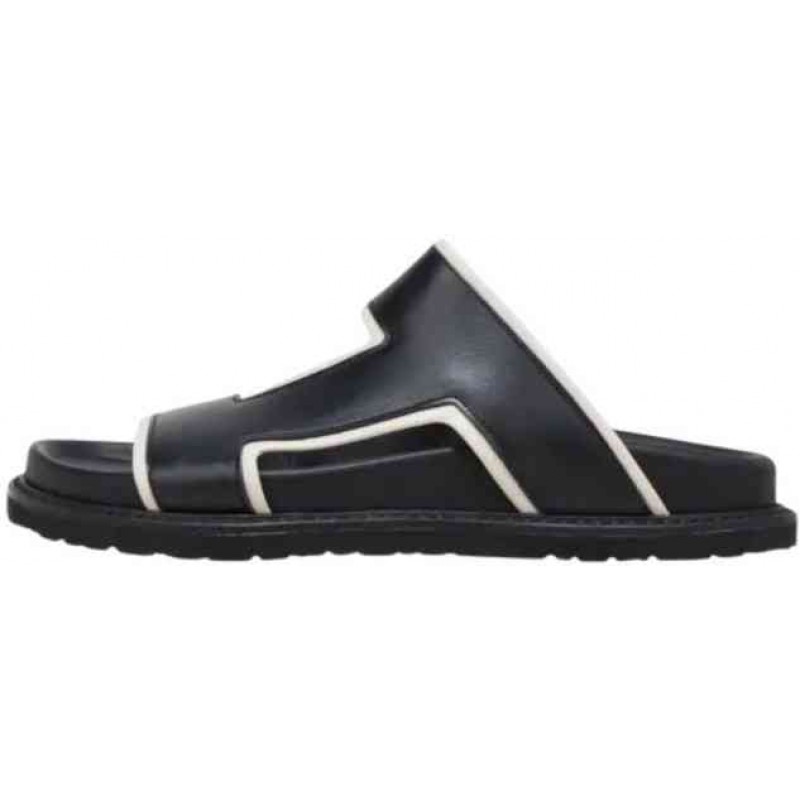 WOMEN'S SLIPPERS BLACK/WHITE KALOGIROU VEGA LEA