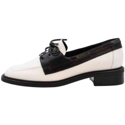 ΓΥΝΑΙΚΕΙΟ LOAFERS ΛΕΥΚΟ/ΜΑΥΡΟ CARRANO 845009/FAC01-SOFT LEATHER WHITE/BLACK