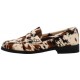 WOMEN'S MOCCASIN BLACK/BROWN/WHITE INUOVO LFG002 PONY MULTY COW