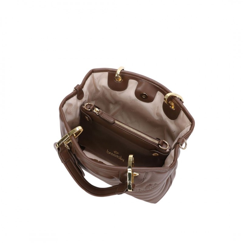 ΓΥΝΑΙΚΕΙΑ ΤΣΑΝΤΑ ΧΕΙΡΟΣ/ΩΜΟΥ ΚΑΦΕ BRACIALINI B18551 300-MARRONE BETH MATELASSE