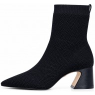 WOMEN’S BLACK ANKLE BOOTS CARRANO 721005B/CAB01-KNIT/SOFT LEATHER (P.COURO)
