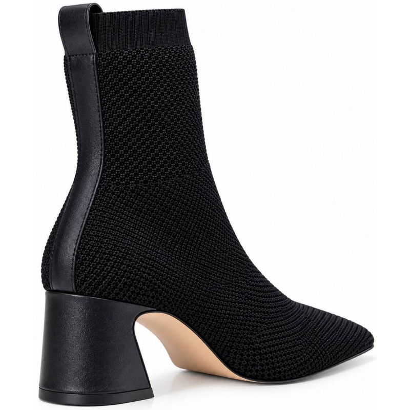 ΓΥΝΑΙΚΕΙΟ ΜΠΟΤΑΚΙ ΜΑΥΡΟ CARRANO 721005B/CAB01-KNIT/SOFT LEATHER (P.COURO)