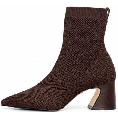 ΓΥΝΑΙΚΕΙΟ ΜΠΟΤΑΚΙ ΚΑΦΕ CARRANO 721005B/CAB01-KNIT/SOFT LEATHER (P.COURO)/DARK BROWN