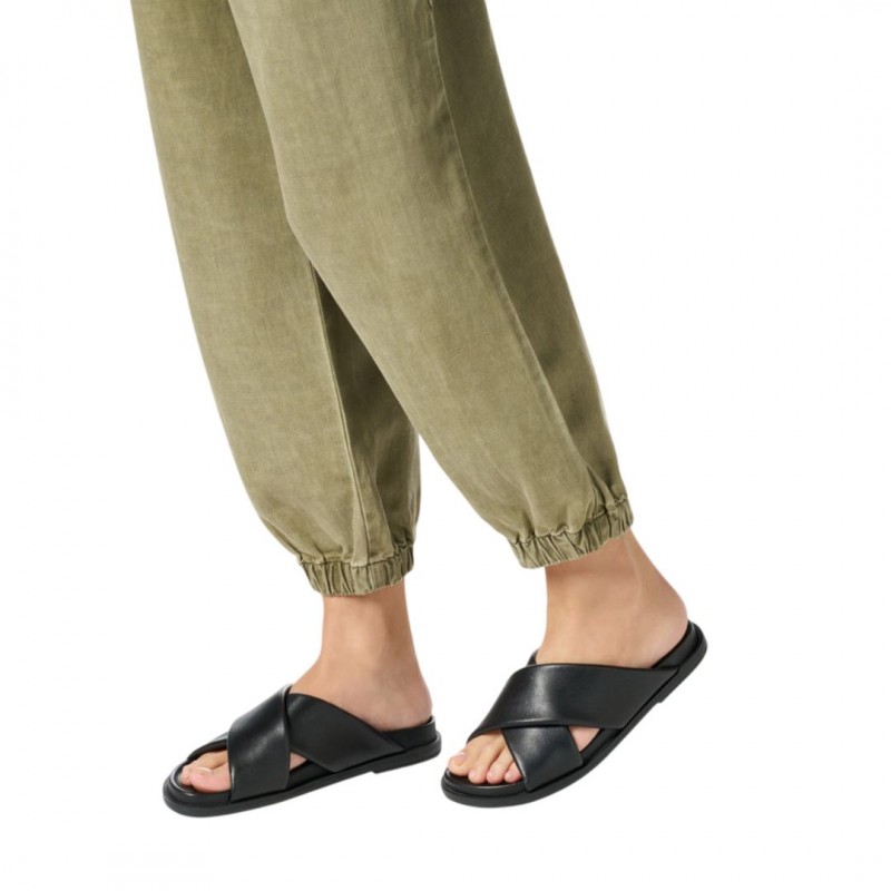 WOMEN'S BLACK SLIPPERS GEOX D ADELASH D55YWB 000TU C9999 NAPPA SHEEP LEA