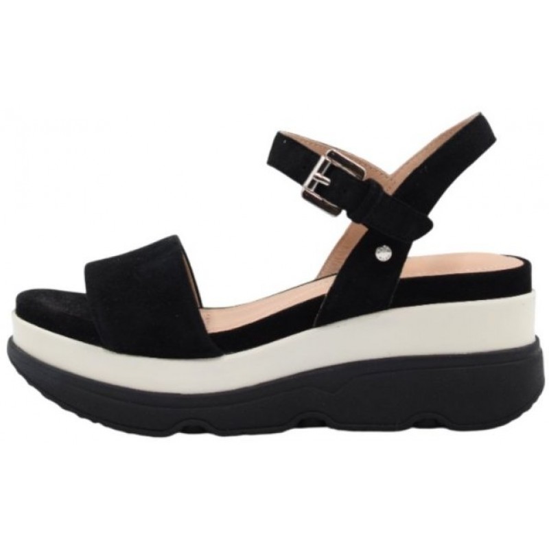 ΓΥΝΑΙΚΕΙΟ ΣΑΝΔΑΛΙ ΜΑΥΡΟ/ΛΕΥΚΟ GEOX D GARDENIA C- GOAT SUEDE D02HBC 00021 C9999