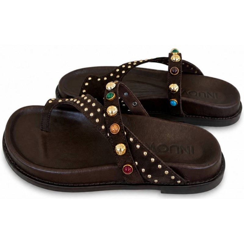 ΓΥΝΑΙΚΕΙΟ SLIPPER ΚΑΦΕ INUOVO D51046 SD MOGANO