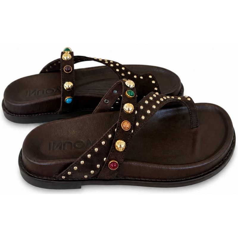 ΓΥΝΑΙΚΕΙΟ SLIPPER ΚΑΦΕ INUOVO D51046 SD MOGANO