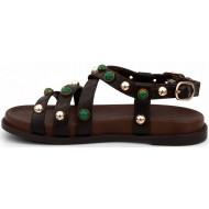 ΓΥΝΑΙΚΕΙΟ ΣΑΝΔΑΛΙ ΚΑΦΕ INUOVO D51007 CRYSTAL MC BROWN