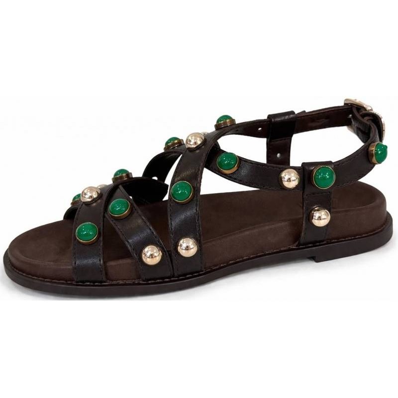 ΓΥΝΑΙΚΕΙΟ ΣΑΝΔΑΛΙ ΚΑΦΕ INUOVO D51007 CRYSTAL MC BROWN
