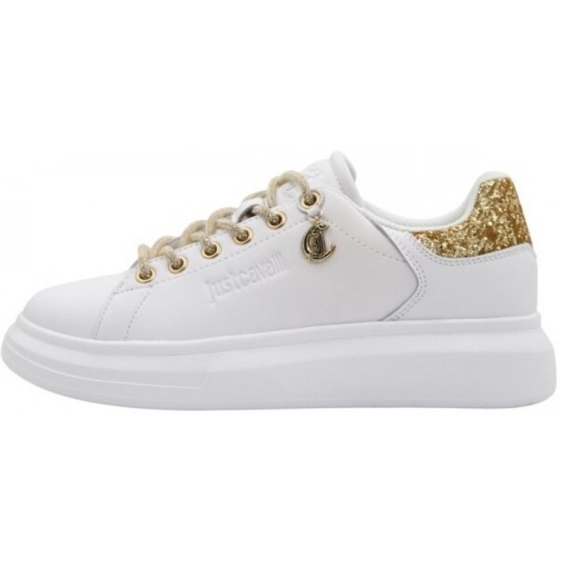 ΓΥΝΑΙΚΕΙΟ SNEAKER ΛΕΥΚΟ/ΧΡΥΣΟ JUST CAVALLI 80RA3SB1 ZPC03 QA9 25-OABRP80025