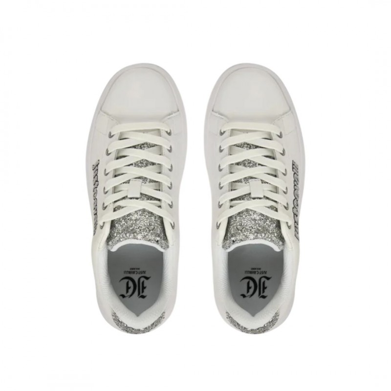 ΓΥΝΑΙΚΕΙΟ SNEAKER ΛΕΥΚΟ JUST CAVALLI 79RA3SB3 ZPB46 003 FONDO URSA DIS.1 LEATHER+GLITTER