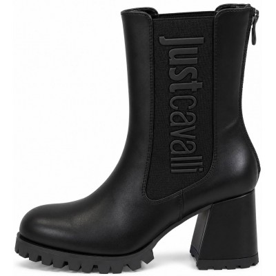 ΓΥΝΑΙΚΕΙΟ ΜΠΟΤΑΚΙ ΜΑΥΡΟ JUST CAVALLI 81RA3S90 ZSE96 899 FONDO RODIA CALF PU+ELASTIC MACROLOGO