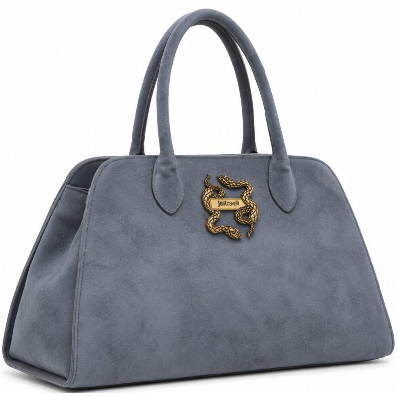 ΓΥΝΑΙΚΕΙΑ ΤΣΑΝΤΑ ΩΜΟΥ ΓΚΡΙ JUST CAVALLI 81RA4BB3 ZSE74 827 JC B_ICONIC SBAKES SOFT TOUC SUEDE