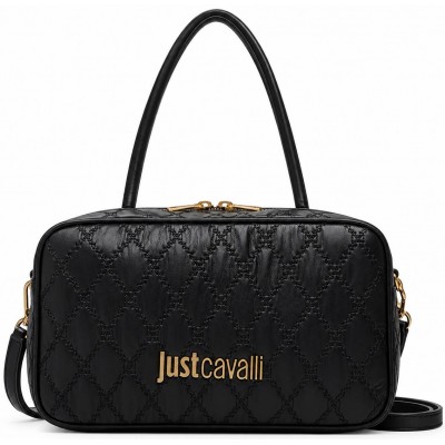 ΓΥΝΑΙΚΕΙΑ ΤΣΑΝΤΑ ΧΕΙΡΟΣ/ΩΜΟΥ ΜΑΥΡΗ JUST CAVALLI 81RA4BG1  ZS748 899 JC G_PLAIN EMBROIDERY-STYL SOFT NAPPA PU