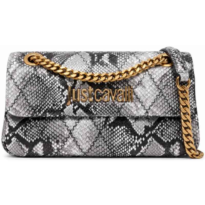 ΓΥΝΑΙΚΕΙΑ ΤΣΑΝΤΑ ΩΜΟΥ/ΧΙΑΣΤΙ ΑΣΗΜΙ SNAKE PRINT JUST CAVALLI 81RA4BG2 ZSD84 827 JC G_PLAIN EMBROIDERY-STYL PYTHON PU
