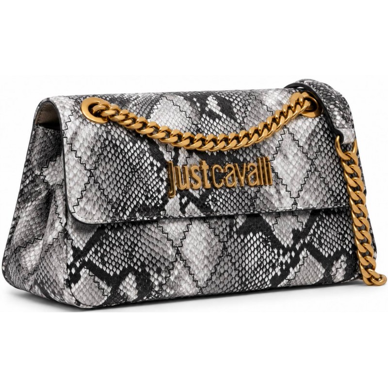 ΓΥΝΑΙΚΕΙΑ ΤΣΑΝΤΑ ΩΜΟΥ/ΧΙΑΣΤΙ ΑΣΗΜΙ SNAKE PRINT JUST CAVALLI 81RA4BG2 ZSD84 827 JC G_PLAIN EMBROIDERY-STYL PYTHON PU