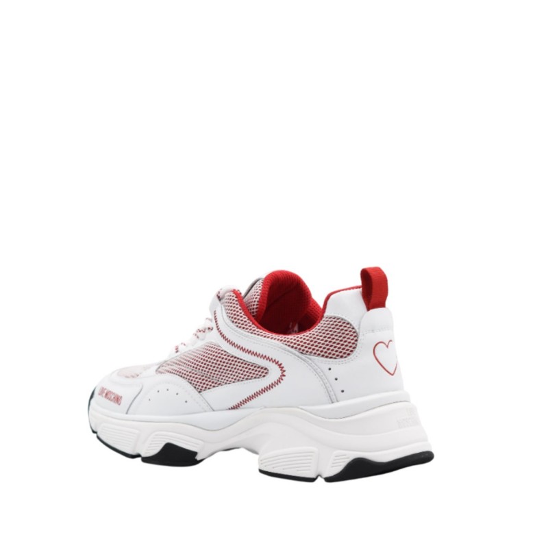 ΓΥΝΑΙΚΕΙΟ SNEAKER ΛΕΥΚΟ/ΚΟΚΚΙΝΟ LOVE MOSCHINO JA15416G10IQ310B