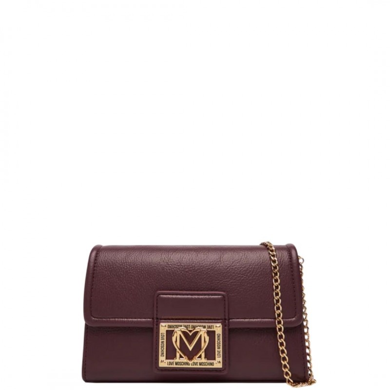 WOMEN'S SHOULDER/CROSSBODY BAG BURGUNDY LOVE MOSCHINO JC4093PP1NLI0552