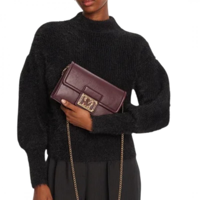 WOMEN'S SHOULDER/CROSSBODY BAG BURGUNDY LOVE MOSCHINO JC4093PP1NLI0552