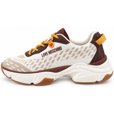 ΓΥΝΑΙΚΕΙΟ SNEAKER ΜΠΕΖ/ΚΑΦΕ/ΜΟΥΣΤΑΡΔΙ LOVE MOSCHINO JA15406G1PIYC10B SNEAKERD.STARDUST60 MIX BU+OSSO+NOC