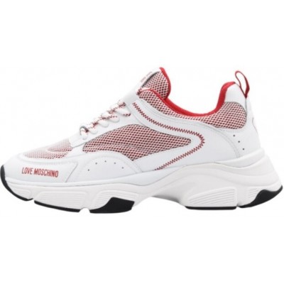 ΓΥΝΑΙΚΕΙΟ SNEAKER ΛΕΥΚΟ/ΚΟΚΚΙΝΟ LOVE MOSCHINO JA15416G10IQ310B