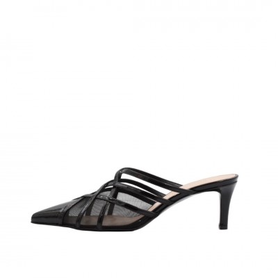 ΓΥΝΑΙΚΕΙΟ MULE ΜΑΥΡΟ KALOGIROY ΟΛΑΛΑ MESH PAT BLACK