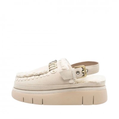 ΓΥΝΑΙΚΕΙΟ CLOG OFF WHITE MOU MU.FW531026A BOUNCE CLOG BACK STRAP-LETTE