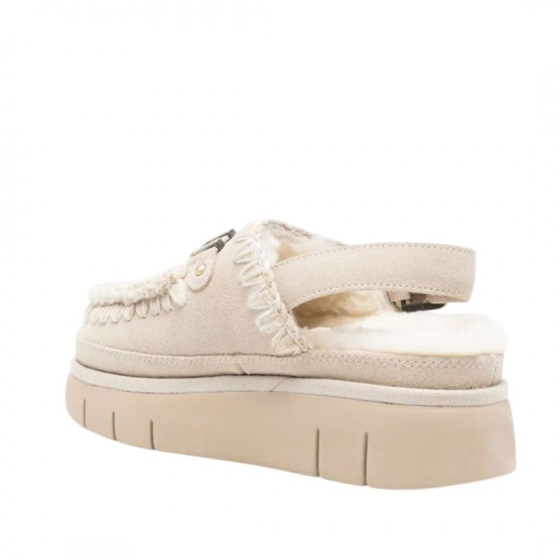 ΓΥΝΑΙΚΕΙΟ CLOG OFF WHITE MOU MU.FW531026A BOUNCE CLOG BACK STRAP-LETTE