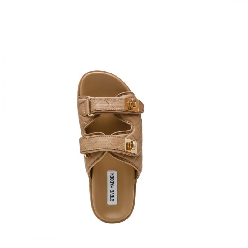 ΓΥΝΑΙΚΕΙΟ SLIPPERS ΚΑΜΗΛΟ STEVE MADDEN SM11003714-03001-217 SCHMONA-CN TAN LEATHER