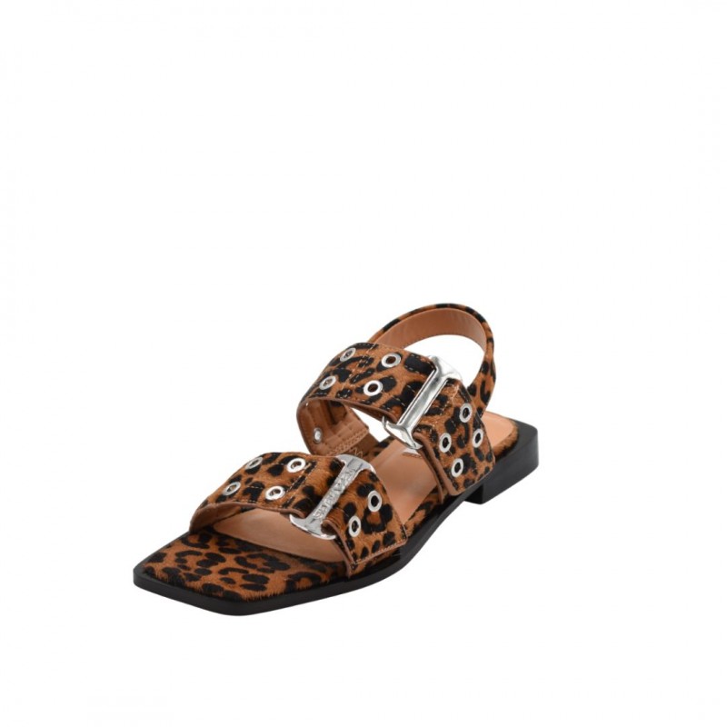 ΓΥΝΑΙΚΕΙΟ ΣΑΝΔΑΛΙ ΜΑΥΡΟ/ΚΑΦΕ PRINT ΛΕΟΠΑΡ STEVE MADDEN SM19000134-03001-969 SARIA-LE