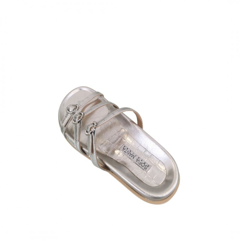 ΓΥΝΑΙΚΕΙΟ SLIPPER ΑΣΗΜΙ SOFIA MANTA 2033 SILVER