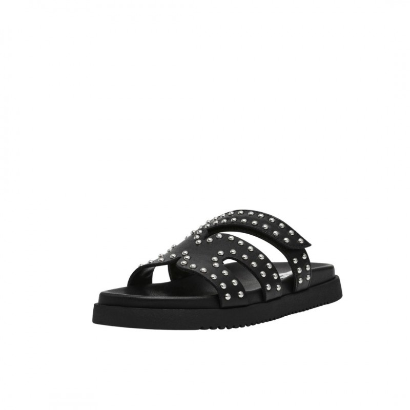 ΓΥΝΑΙΚΕΙΑ SLIPPERS ΜΑΥΡΟ STEVE MADDEN SM11003772-03001-032 BLACK WITH STUDS LEATHER