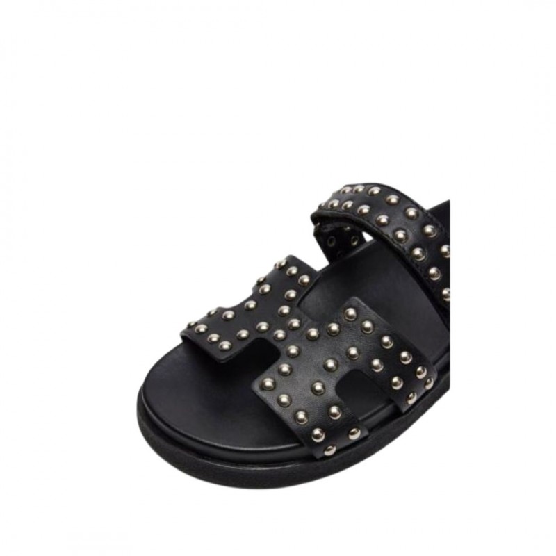 ΓΥΝΑΙΚΕΙΑ SLIPPERS ΜΑΥΡΟ STEVE MADDEN SM11003772-03001-032 BLACK WITH STUDS LEATHER