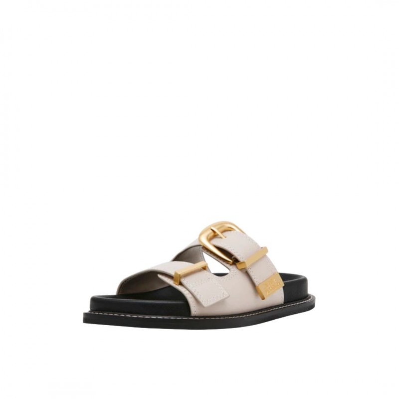 WOMEN'S SLIPPERS OFF WHITE STEVE MADDEN SM19000133-03001-17Y ARCH-E BONE ACTION LEATHER