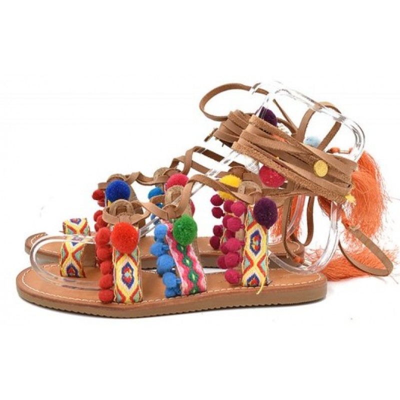 ΓΥΝΑΙΚΕΙΟ ΣΑΝΔΑΛΙ BOHO ΠΟΛΥΧΡΩΜΟ ALMA EN PENA V17634 