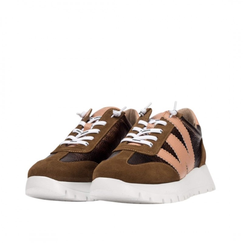 ΓΥΝΑΙΚΕΙΟ SNEAKER ΚΑΦΕ/ΡΟΖ WONDERS A-2476