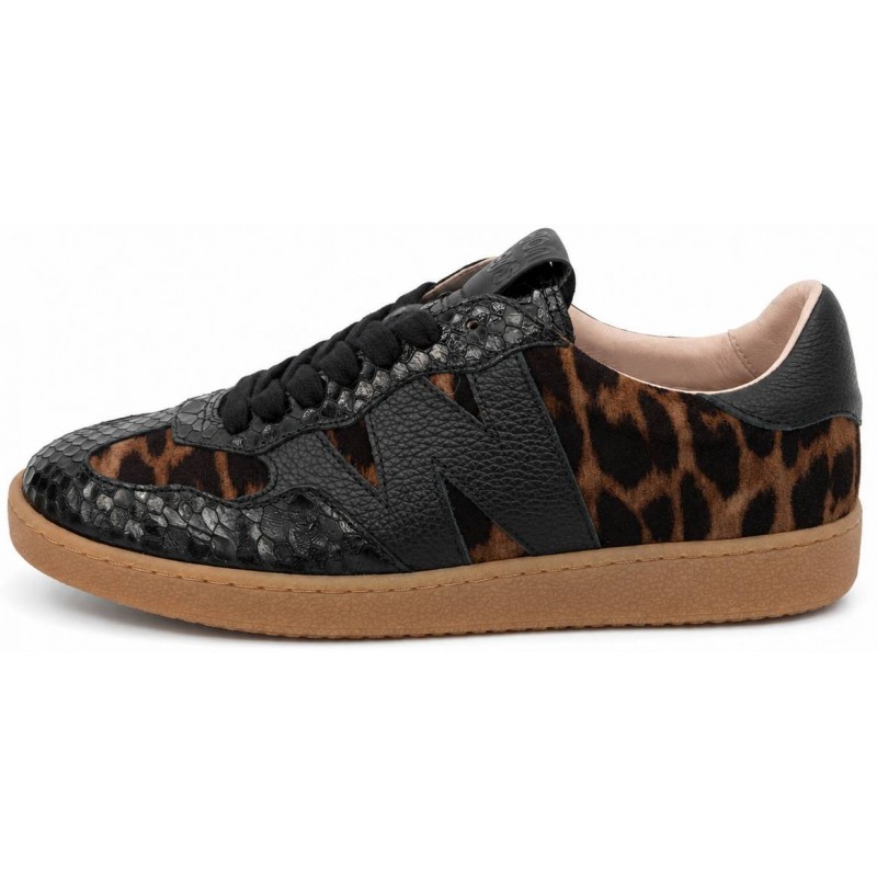 ΓΥΝΑΙΚΕΙΟ SNEAKER ΜΑΥΡΟ/ΛΕΟΠΑΡ WONDERS AP-2010