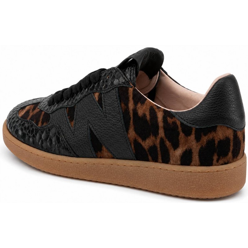 ΓΥΝΑΙΚΕΙΟ SNEAKER ΜΑΥΡΟ/ΛΕΟΠΑΡ WONDERS AP-2010