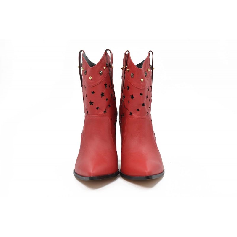 ΓΥΝΑΙΚΕΙΟ ΜΠΟΤΑΚΙ ΚΟΚΚΙΝΟ ΔΕΡΜΑΤΙΝΟ WERNER 181605 